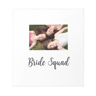 Add your photo name bridesmaid squad bride party notepad