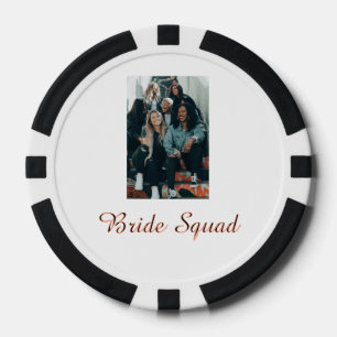 Add your photo name bridesmaid squad bride party poker chips
