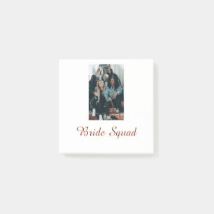 Add your photo name bridesmaid squad bride party  post-it notes