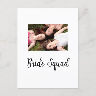 Add your photo name bridesmaid squad bride party  postcard