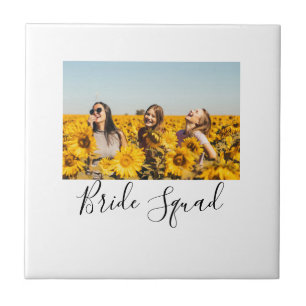 Add your photo name bridesmaid squad bride party tile