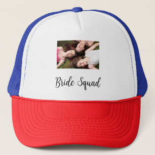Add your photo name bridesmaid squad bride party  trucker hat