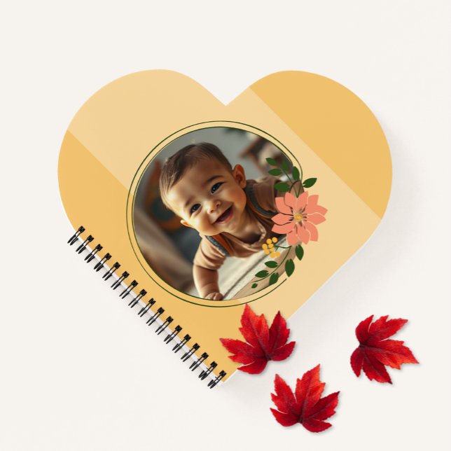 Add Your Photo Notebook (The front of the custom Add Photo heart shaped notebook)