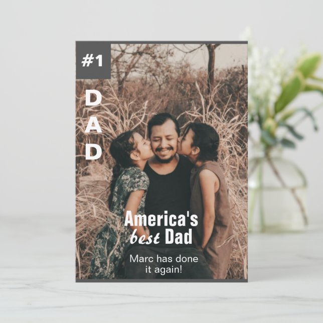 Add Your Photo Number One Dad Card (Standing Front)