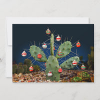 Add your photo on back, Christmas Prickly Pear