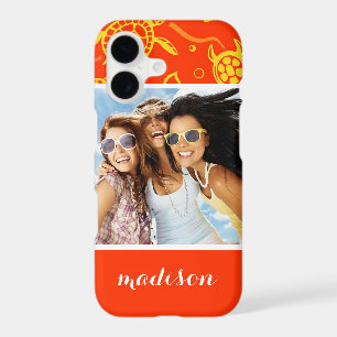 Add Your Photo Orange Beach Pattern
