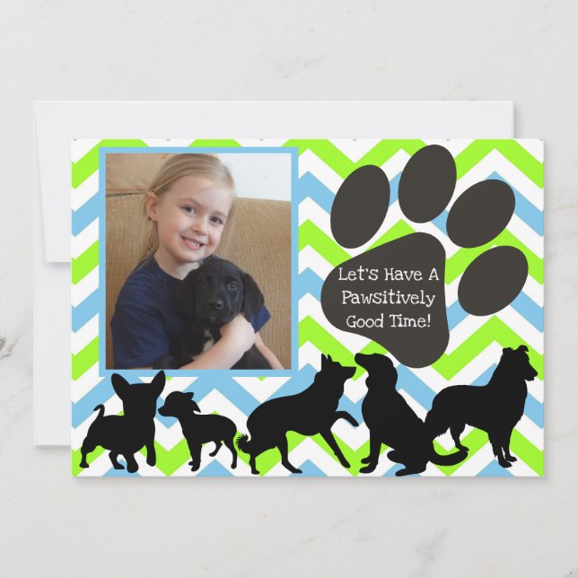 Add Your Photo Pawsitively Good Time Birthday Invitation (Front)