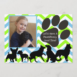 Add Your Photo Pawsitively Good Time Birthday Invitation
