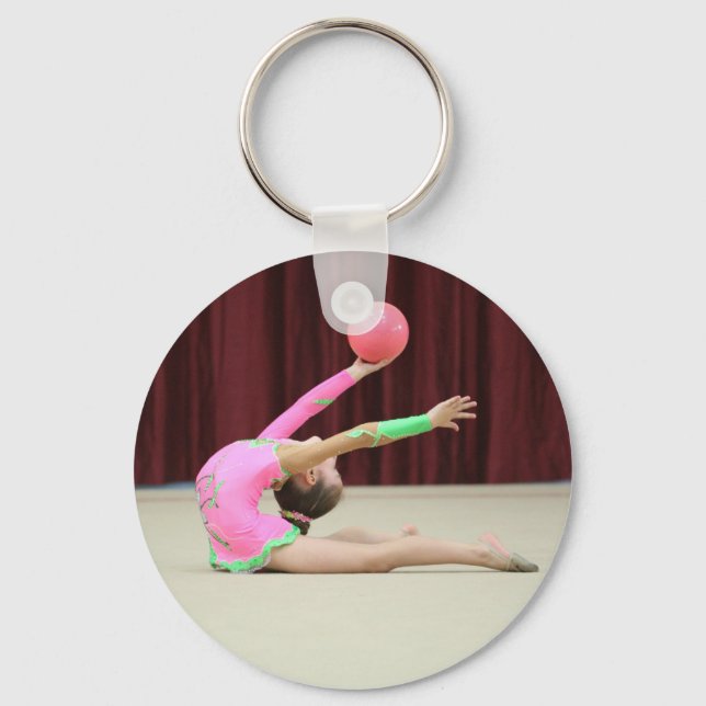 Add your photo personalised Gymnastics keychain (Front)
