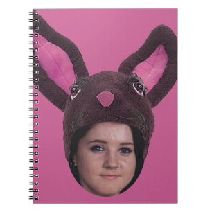 Add Your Photo Pink Bunny Ears Spiral Notebook