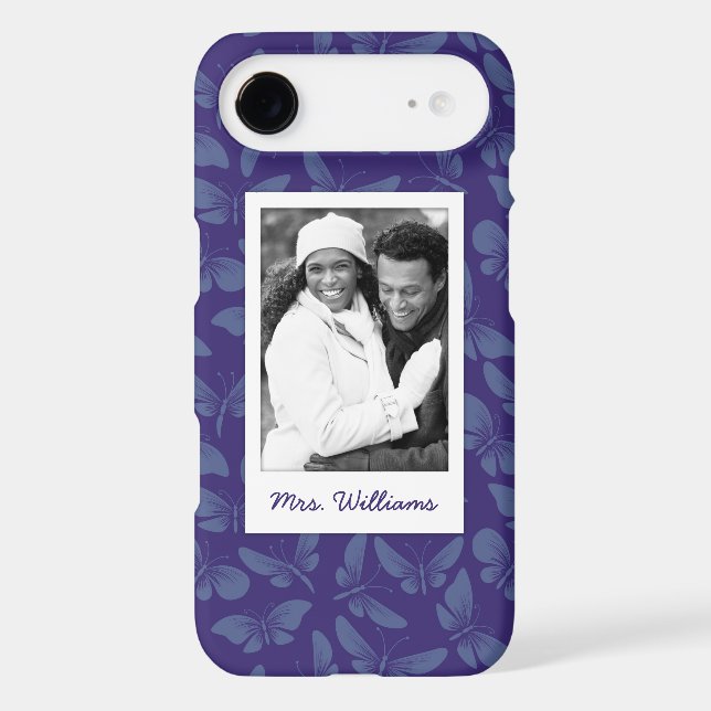 Add Your Photo | Purple Butterflies Case-Mate iPhone Case (Back)