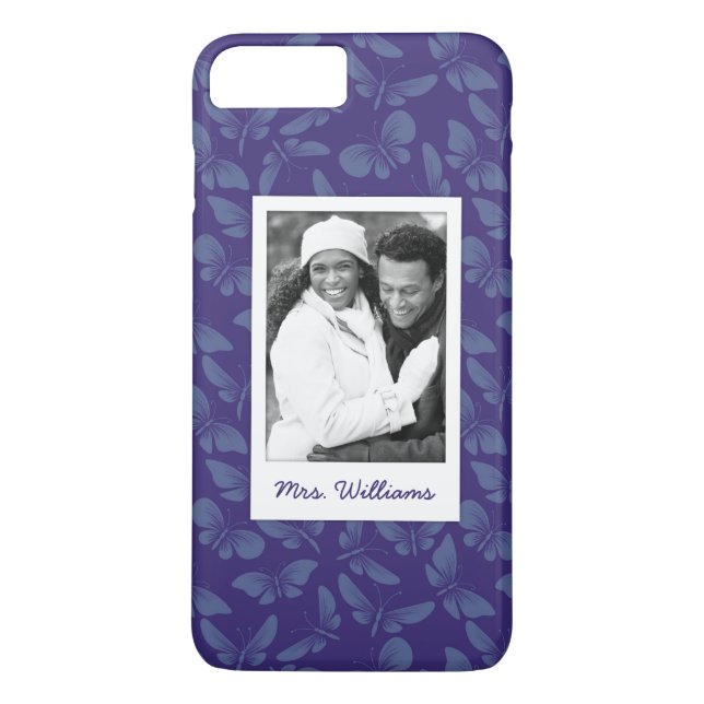 Add Your Photo | Purple Butterflies Case-Mate iPhone Case (Back)