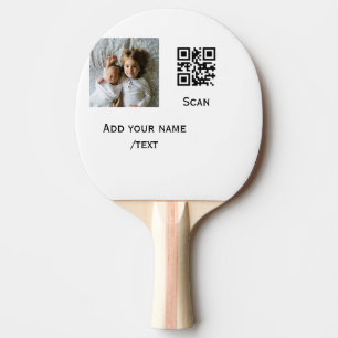 Add your photo q r barcode name text details simpl ping pong paddle