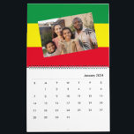 Add Your Photo | Rasta African Ethiopia Flag 2024 Calendar<br><div class="desc">A wall calendar with a placeholder for your photo. It has the rasta flag, as originated from Ethiopia, as a background. The default for this calendar is "no holidays" but you can change it to any country of your choice from the drop down menu. Give a warm gift of personalised...</div>