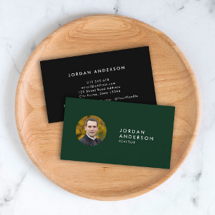 Add Your Photo Simple Minimalist Editable Color Business Card