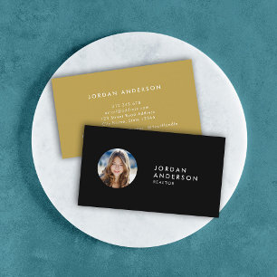 Add Your Photo Simple Minimalist Editable Color Business Card