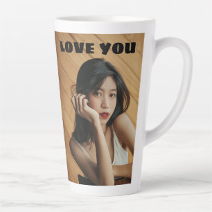 ADD YOUR PHOTO & TEXT LATTE COFFEE MUG
