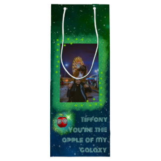 Add Your Photo Thankful Galaxy Wine Gift Bag