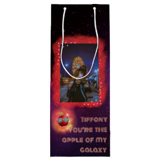 Add Your Photo Thankful Galaxy Wine Gift Bag