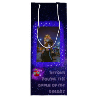 Add Your Photo Thankful Galaxy Wine Gift Bag