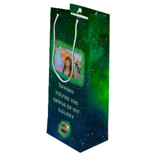 Add Your Photo Thankful Galaxy Wine Gift Bag