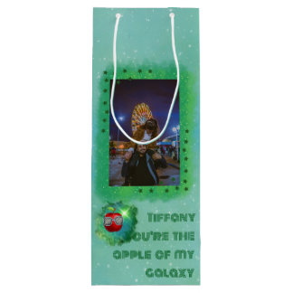 Add Your Photo Thankful Galaxy Wine Gift Bag
