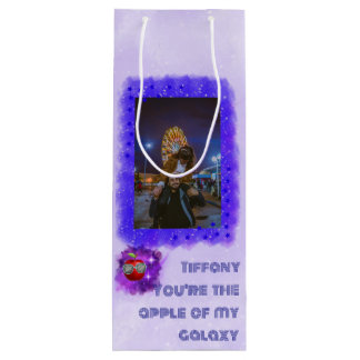 Add Your Photo Thankful Galaxy Wine Gift Bag