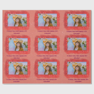 Add Your Photo Thankful Galaxy Wrapping Paper