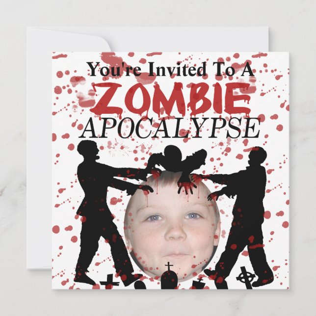 Add Your Photo To A Zombie Apocalypse Invasion Invitation (Front)