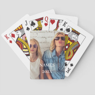 Add Your Photo Vertical Custom Text Playing Cards