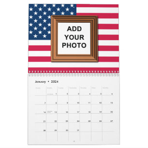 Add Your Photos American Flag Patriotic 2026 Calendar
