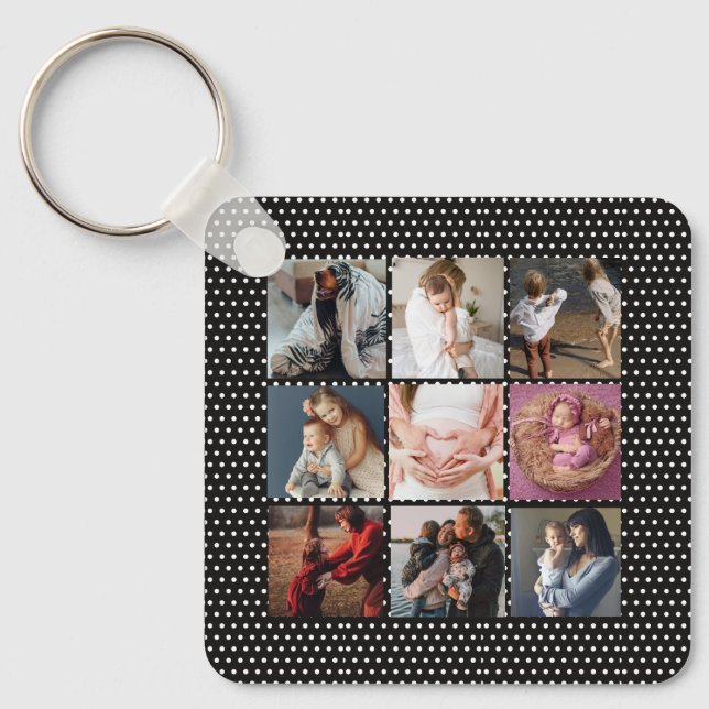 ADD YOUR PHOTOS custom collage Mother's day Key Ring (Front)