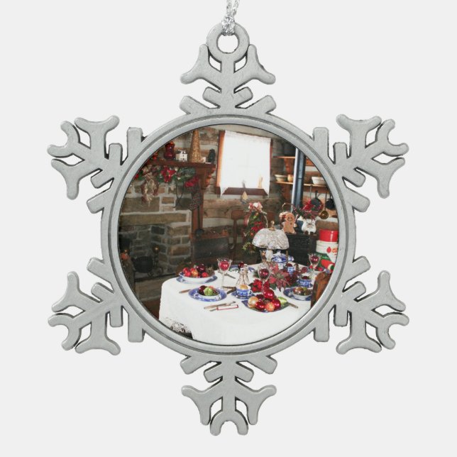 add your photos hbvm snowflake pewter christmas ornament (Front)
