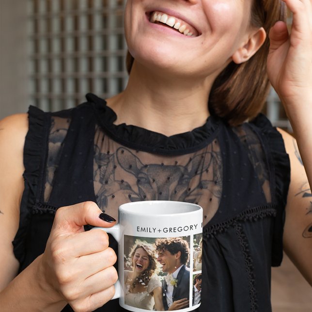Add Your Photos Personalizable Wedding Text Coffee Mug (Creator Uploaded)
