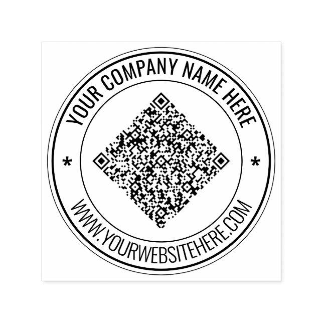Add Your QR Code and Custom Text Self-inking Stamp (Design)