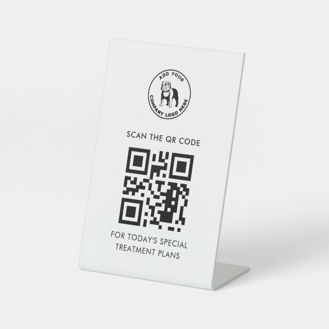Add Your QR Code and Vet Tech Business Logo Pedestal Sign (Front)