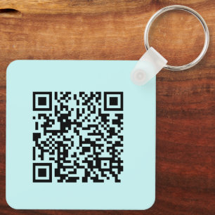 Add Your QR Code Promotional Business Cool Aqua   Key Ring