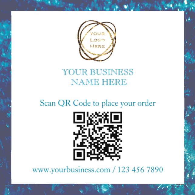 Add Your QR Code Promotional Business Teal Aqua   (Create your own QR code to scan for your business and promotional needs, customize text, add logo.)