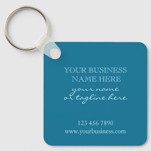 Add Your QR Code Promotional Business Turquoise    Key Ring (Front)