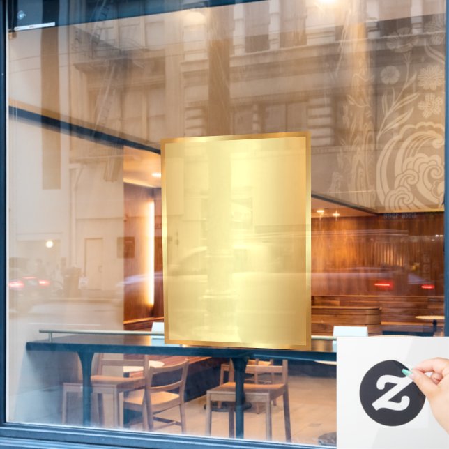 Add Your QR Code Text Logo Blank Gold Background (Cafe Window)