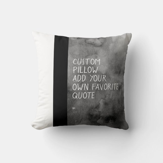 add your quote modern grey and white  throw pillow (Front)