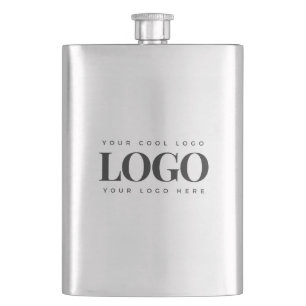 Add Your Rectangle Business Logo Simple Minimalist Hip Flask