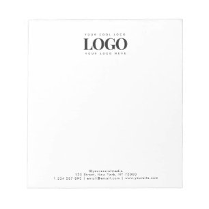 Add Your Rectangle Business Logo & Text Minimalist Notepad