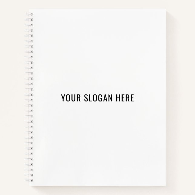 Add Your Slogan or Quote to Minimalist Modern Notebook (Front)