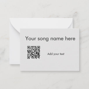 Add your song name here q r code add text name her card