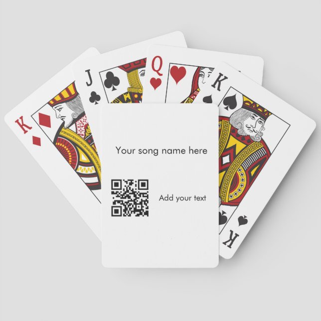 Add your song name here q r code add text name her playing cards (Back)