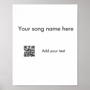 Add your song name here q r code add text name her poster