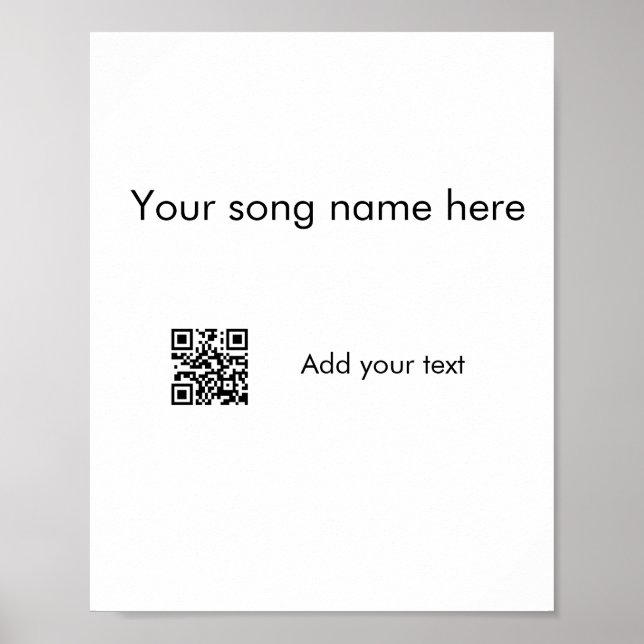 Add your song name here q r code add text name her poster (Front)