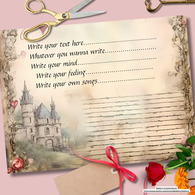 Add your text Beautiful Classic castle Scrapbook Tissue Paper (Creator Uploaded)