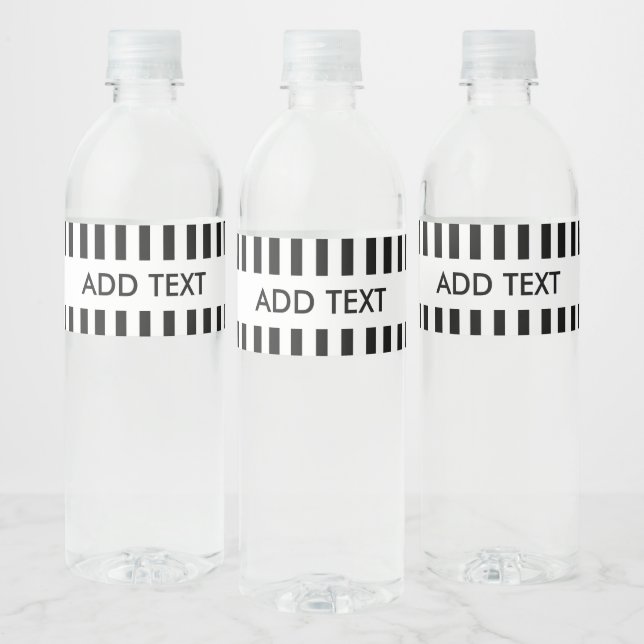 Add Your Text Black & White Referee Water Bottle Label (Bottles)